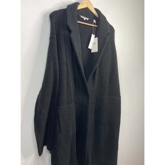 Vince Merino Wool Blend Button Longline Cardigan Women's Black Size: Large NWT - Picture 4 of 11